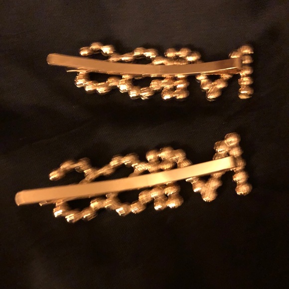 HAIR PINS Blinged MISS Gold Hair Pins - Picture 2 of 4